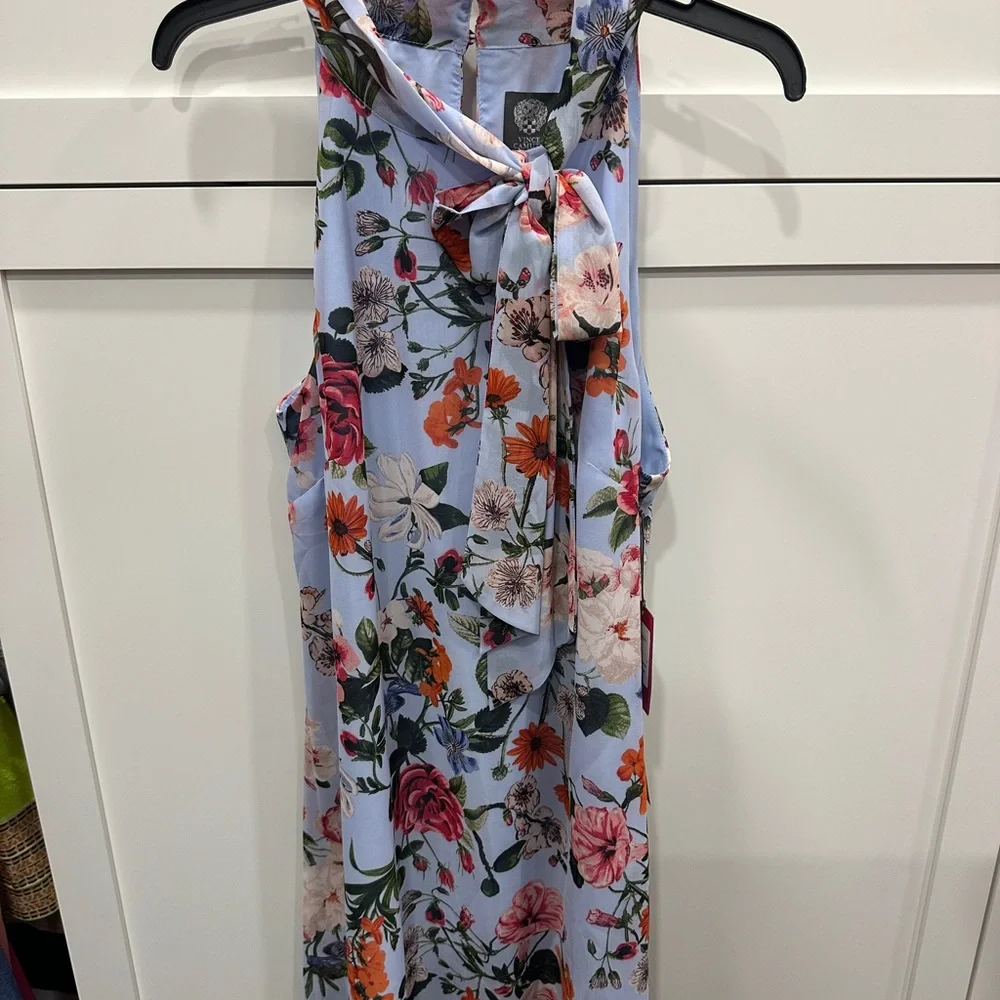 Vince Camuto Floral Sleeveless Dress with Neck Bow NWY SZ 16 - Picture 1 of 9